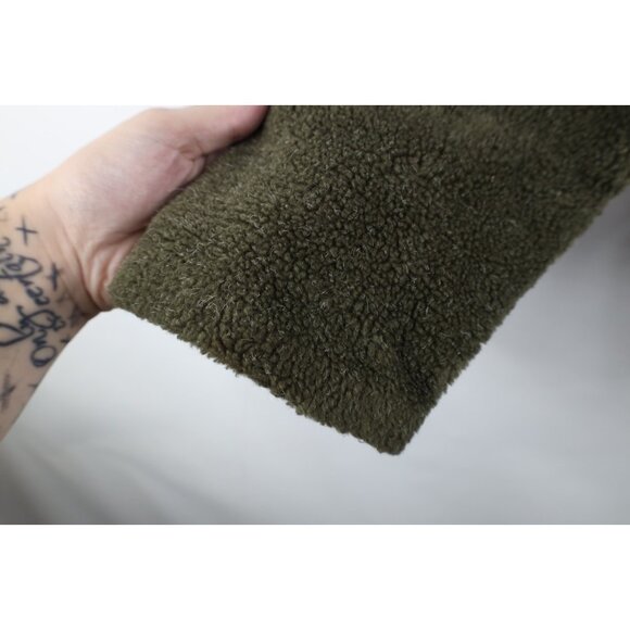 Vintage 90s Streetwear Womens XL Color Block Deep Pile Fleece Sweater Jacket - Picture 5 of 12